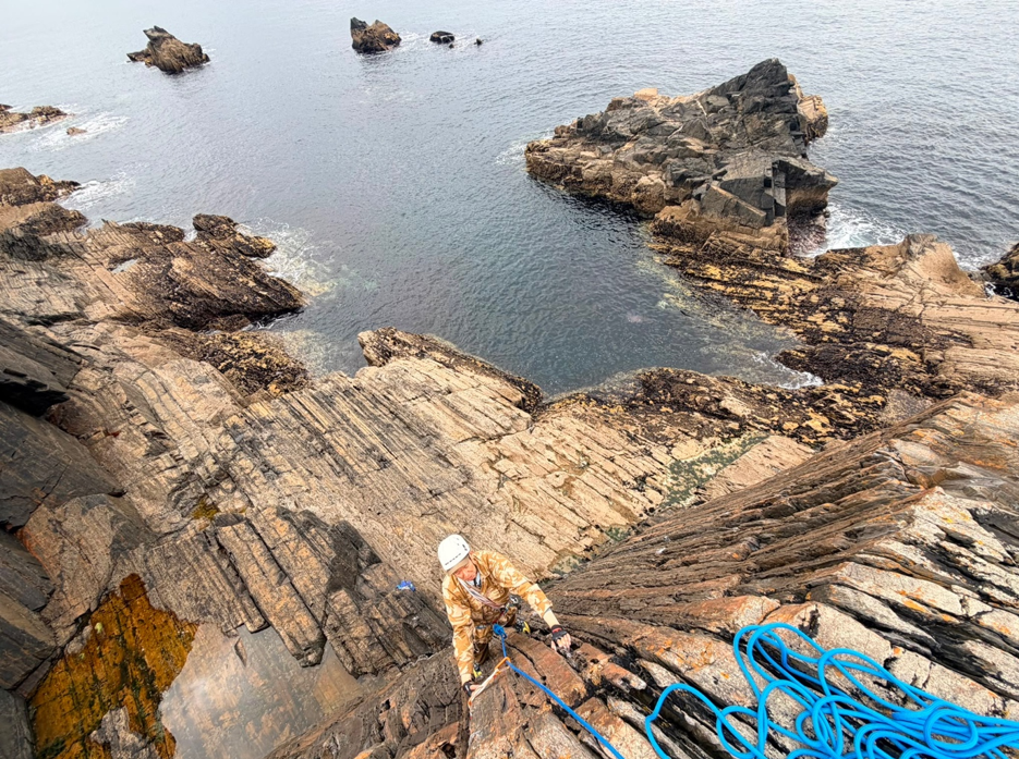 David S. Walsh on Carraig Ùna. Photo Phil Mannus